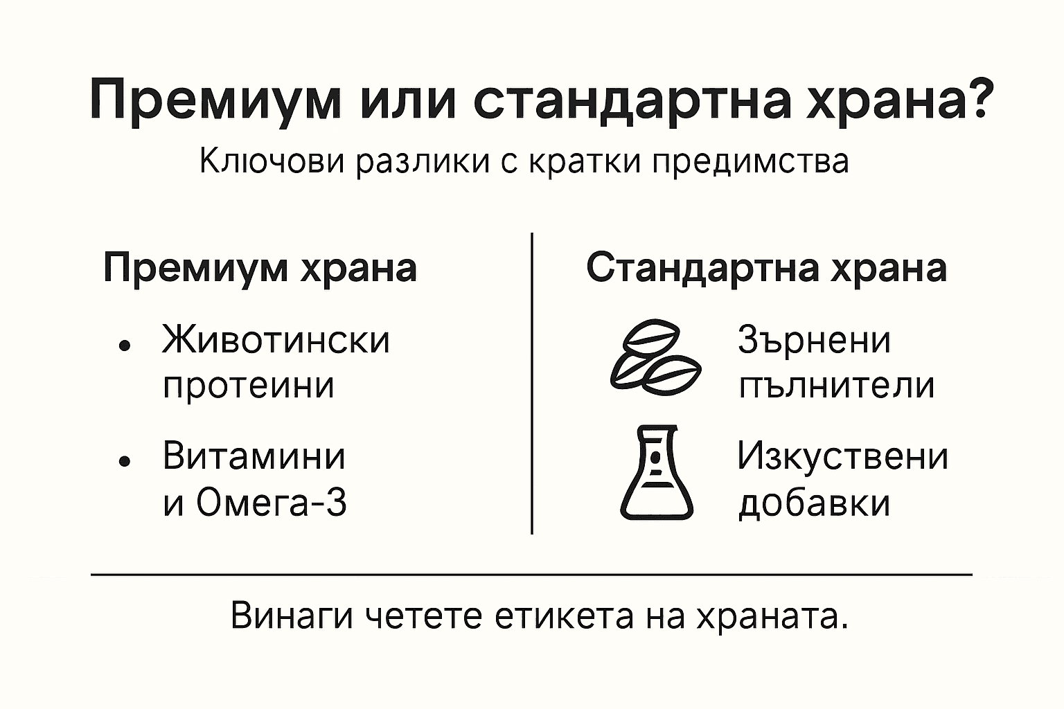 Сравнение: премиум или обикновена храна за котки – кое е по-добро за вашия любимец?