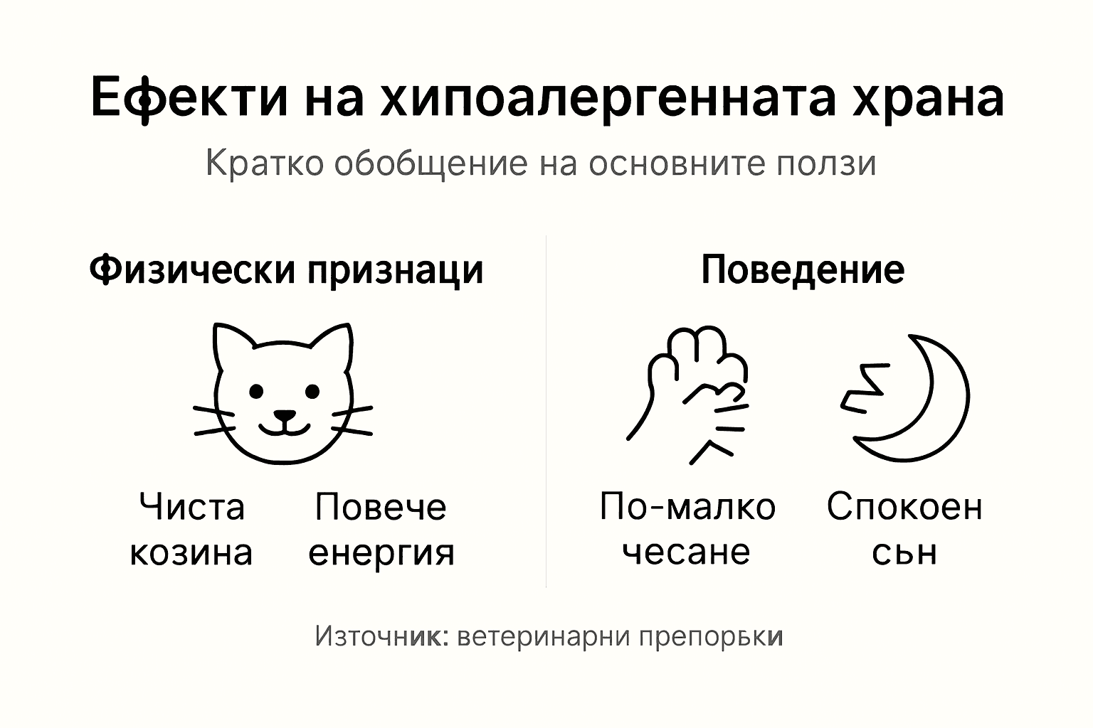 Инфографика: Защо да изберем хипоалергенна храна за котки – ползи и предимства