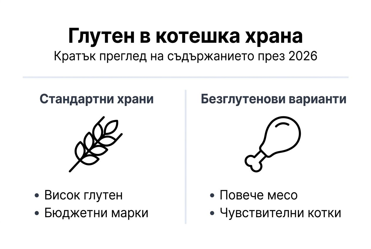 Инфографика: Какво трябва да знаем за глутена в храната за котки