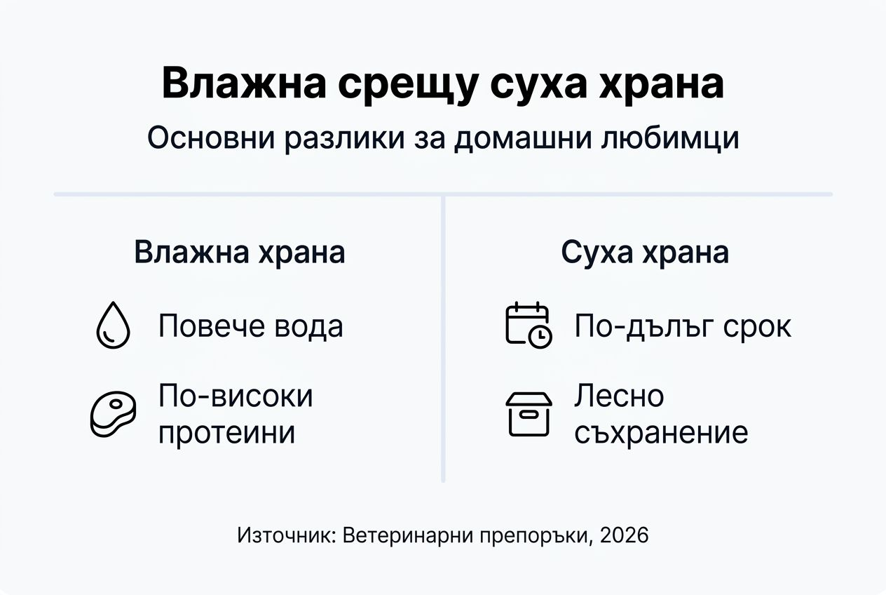 Инфографика: Кое е по-добро за домашния любимец – мокра или суха храна?