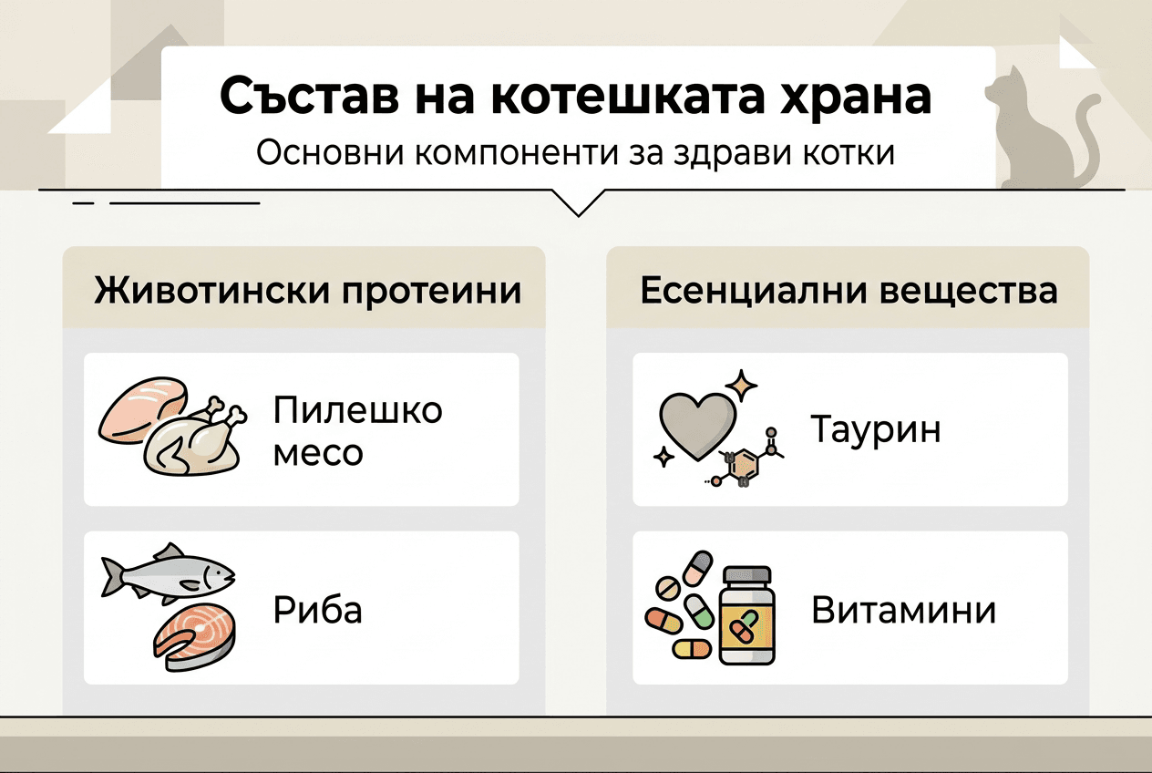 Инфографика: Какво съдържа храната за котки