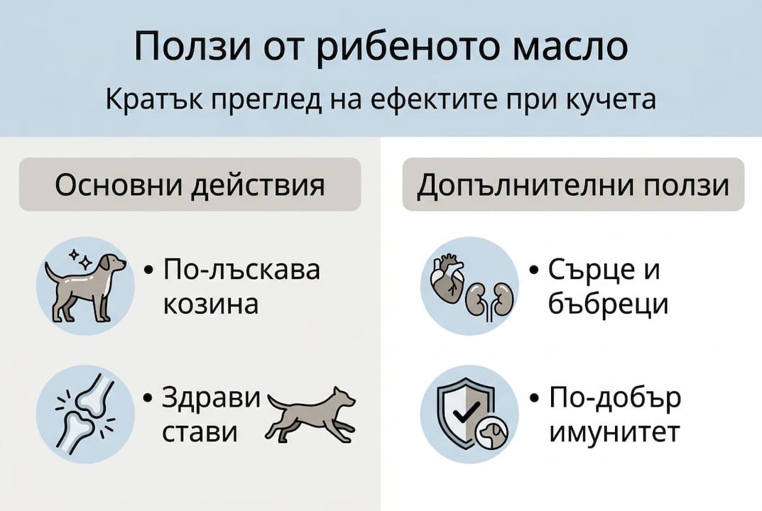 Инфографика: Най-важните ползи от рибеното масло за здравето на кучето ви