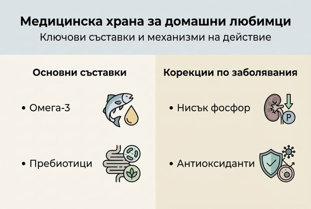 Инфографика: Какво съдържа лечебната храна за домашни любимци