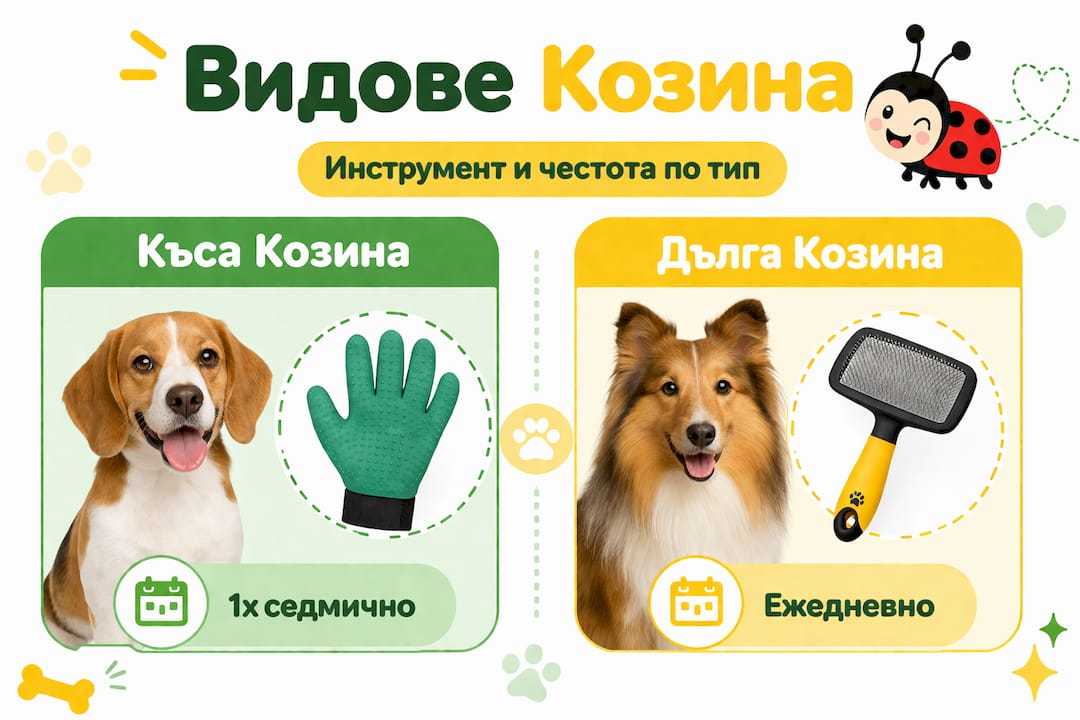 Инфографика: кои четки и гребени са най-подходящи според вида козина на кучето