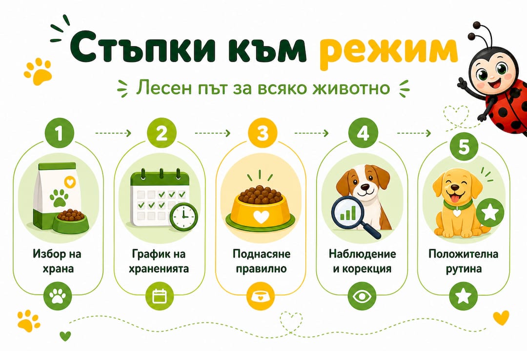Инфографика с основните стъпки за изграждане на работещ режим
