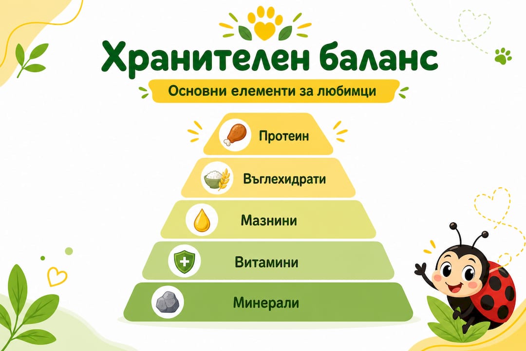 Инфографика: Кои са най-важните хранителни съставки за домашните любимци