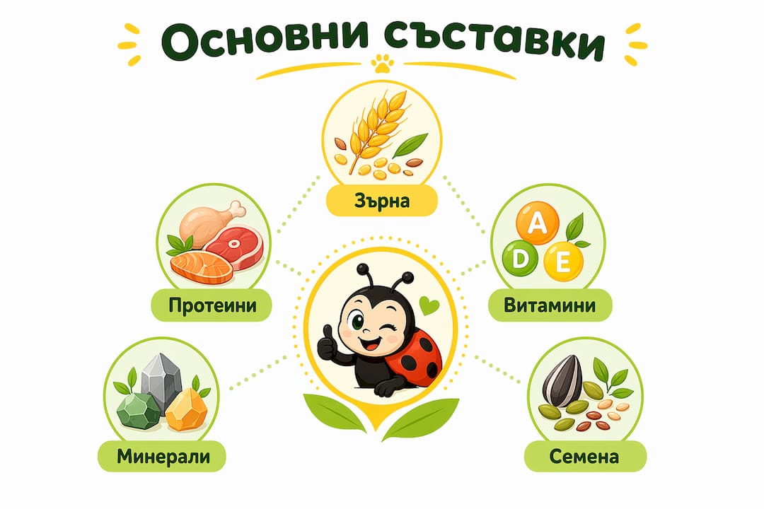 Инфографика: Какво съдържа храната за птици – основни съставки и полезни вещества