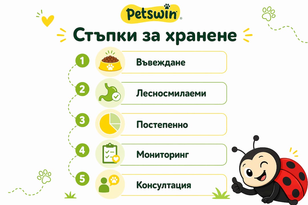 Инфографика: 5 важни съвета за хранене на домашни любимци с чувствителен стомах