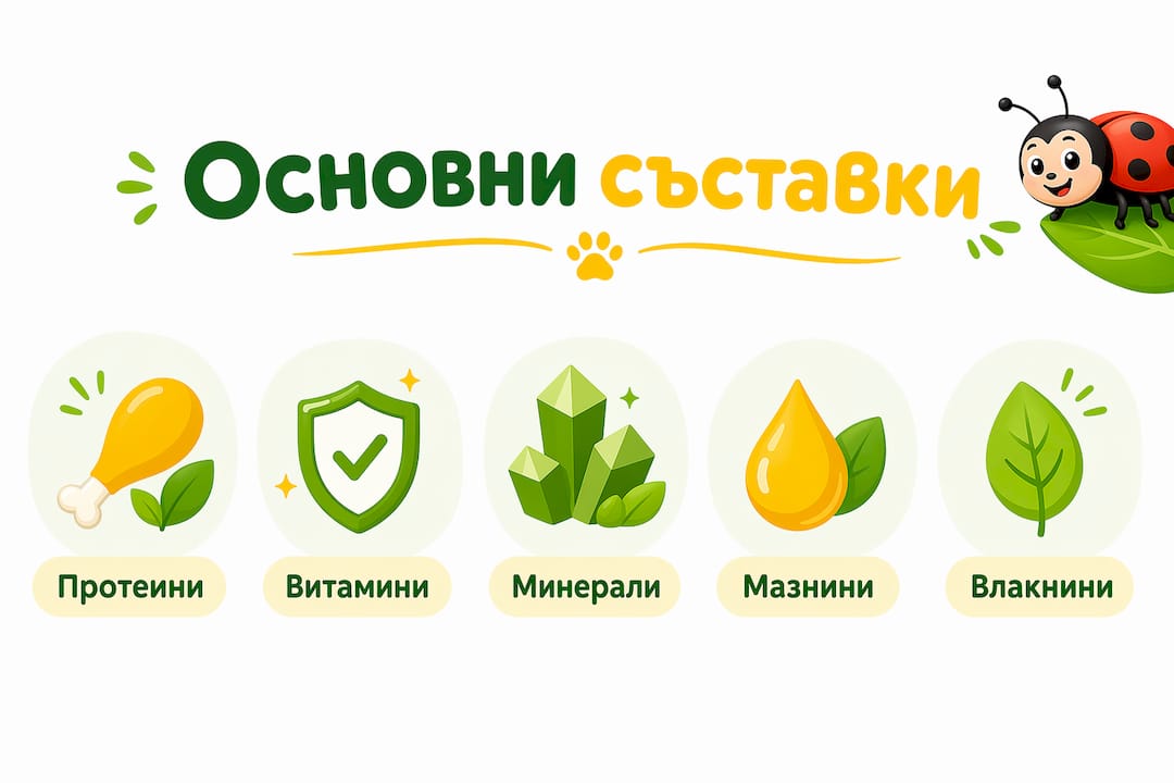 Инфографика, която показва кои са най-важните съставки за пълноценното хранене на птиците