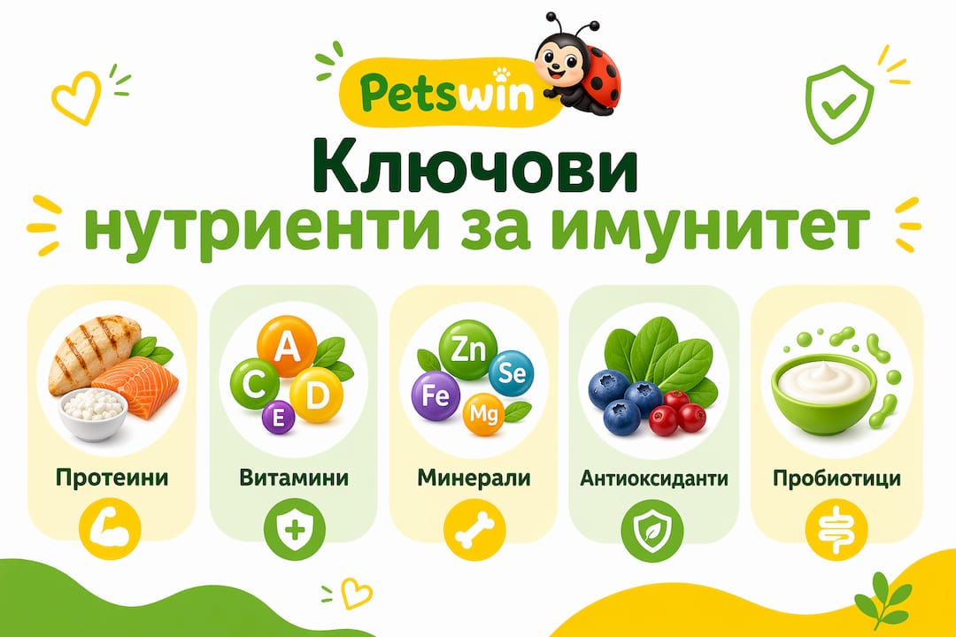Инфографика: Ключови хранителни вещества за силен имунитет при животните