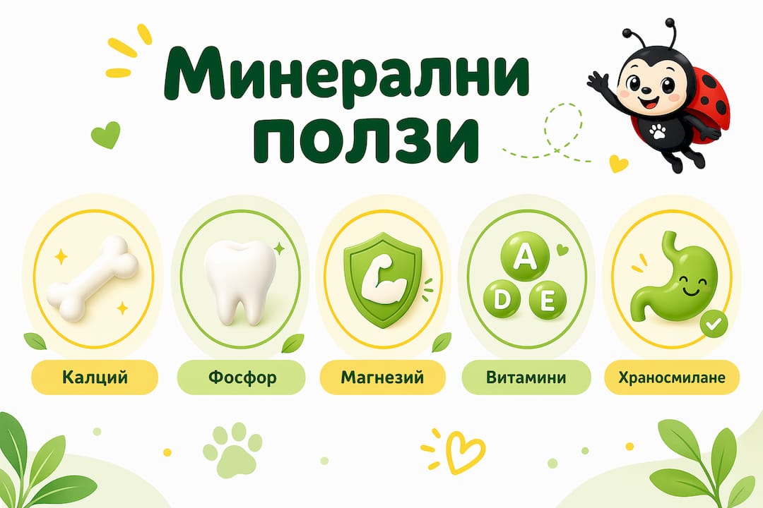 Инфографика, която представя най-важните витамини и микроелементи, съдържащи се в минералните блокчета за птици