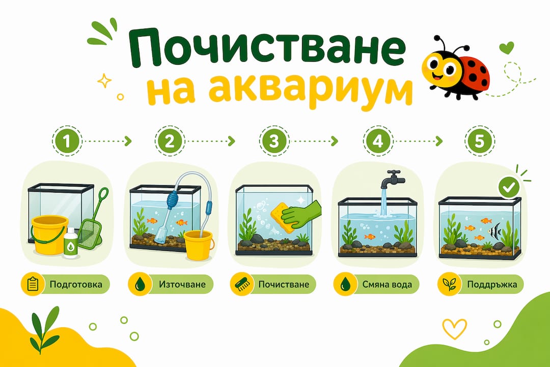Инфографика: Как лесно да почистим аквариума стъпка по стъпка