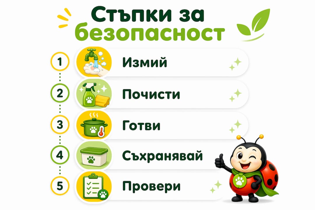 Инфографика: Най-важните стъпки за сигурна и здравословна консумация на храна