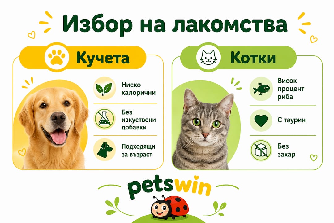 Инфографика: Как да изберем подходящи лакомства за кучета и котки