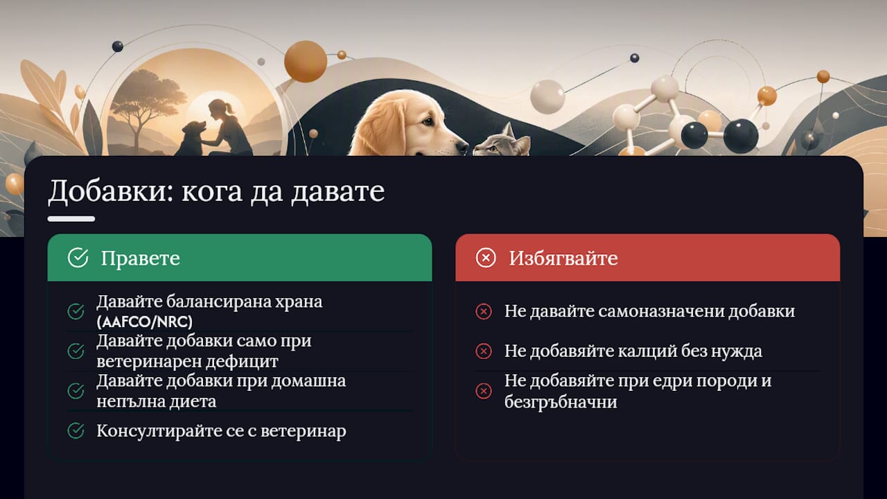 Защо Petswinbg препоръчва балансирани храни пред произволни добавки — overview diagram