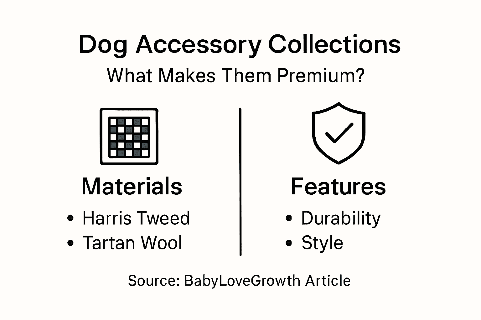 Infographic premium dog accessory features