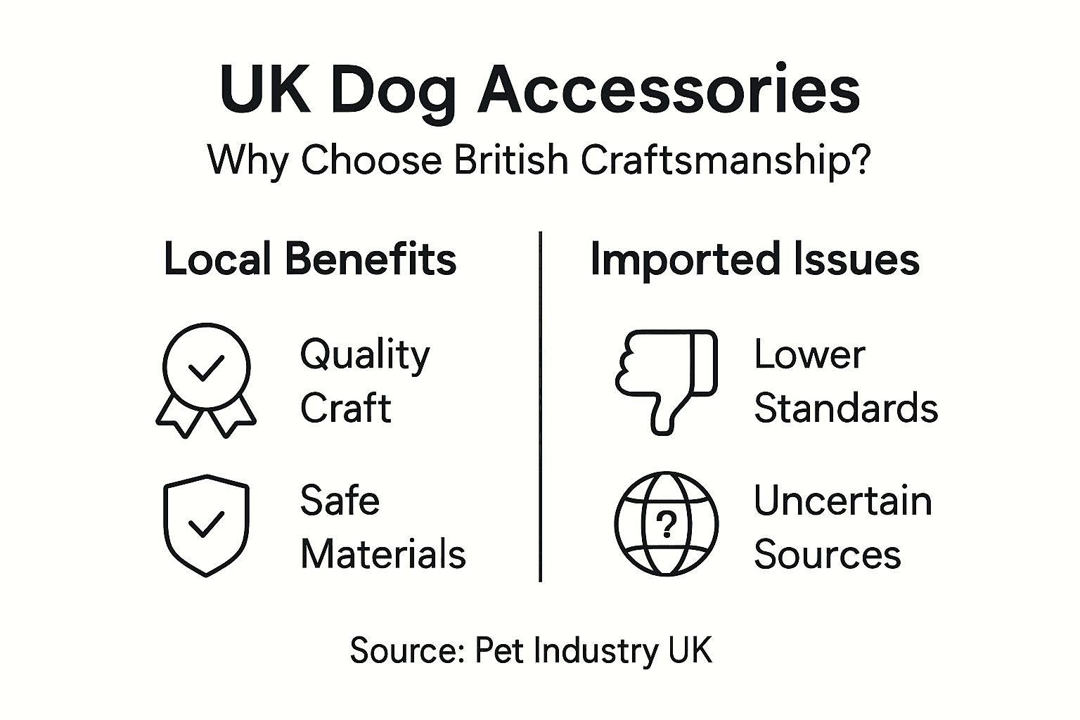 Infographic comparing UK and imported dog accessories