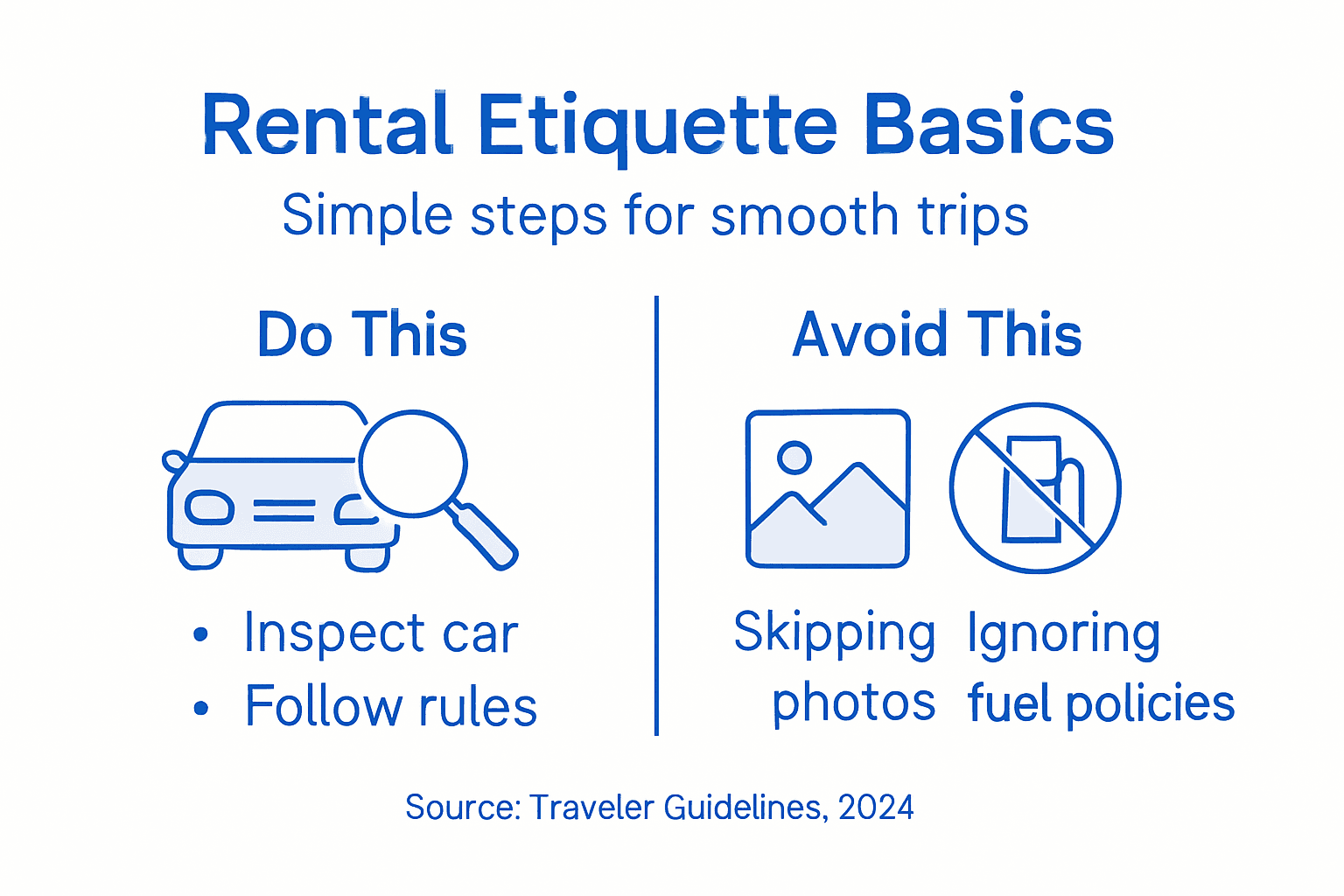Infographic on rental etiquette basics for tourists