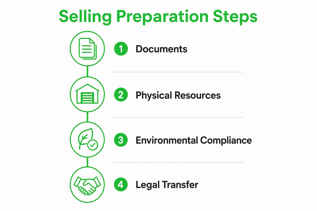 Infographic of step-by-step preparation for selling car parts in Calgary