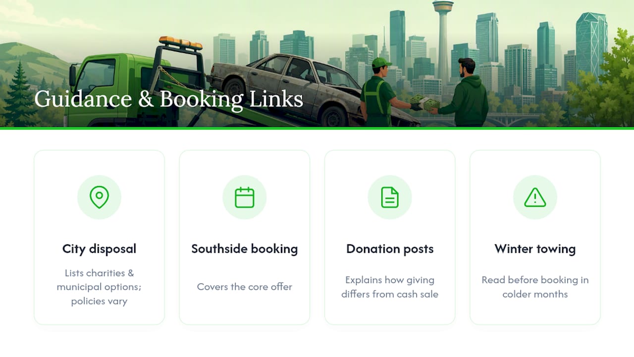 Where to Find Municipal Guidance and Booking Links — overview diagram