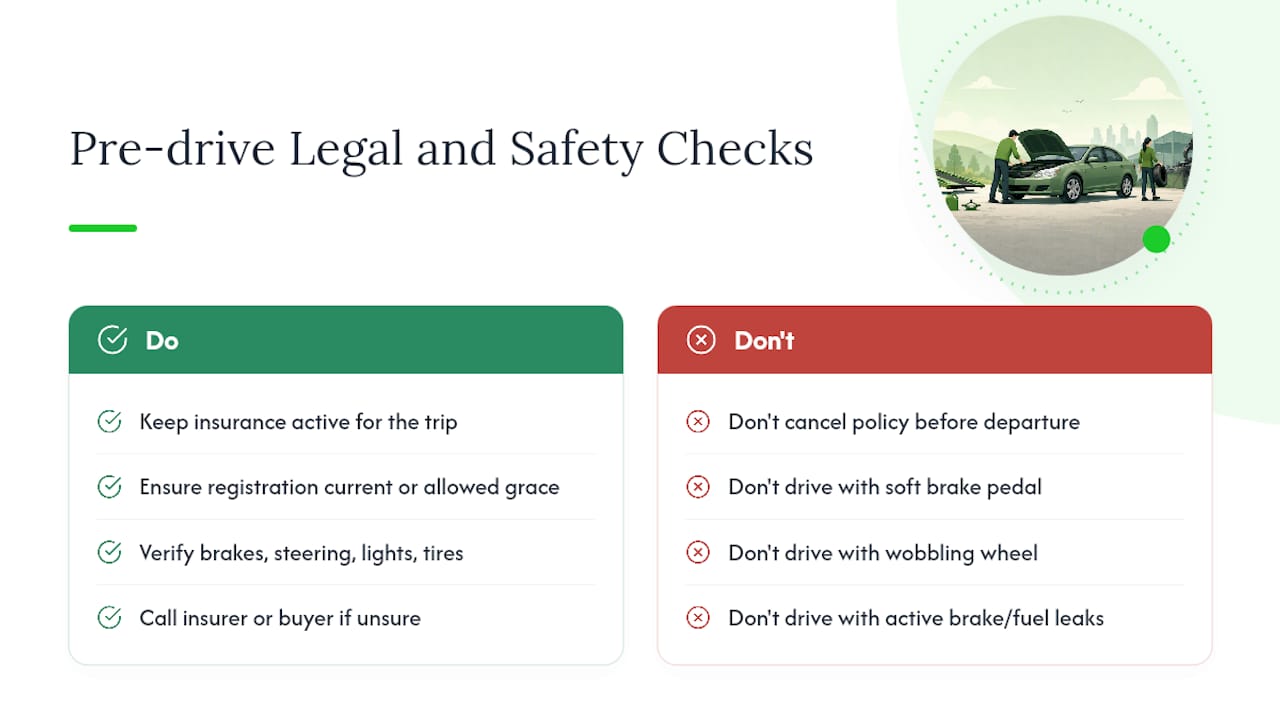 What Legal and Safety Checks Come Before Driving a Junk Car? — overview diagram
