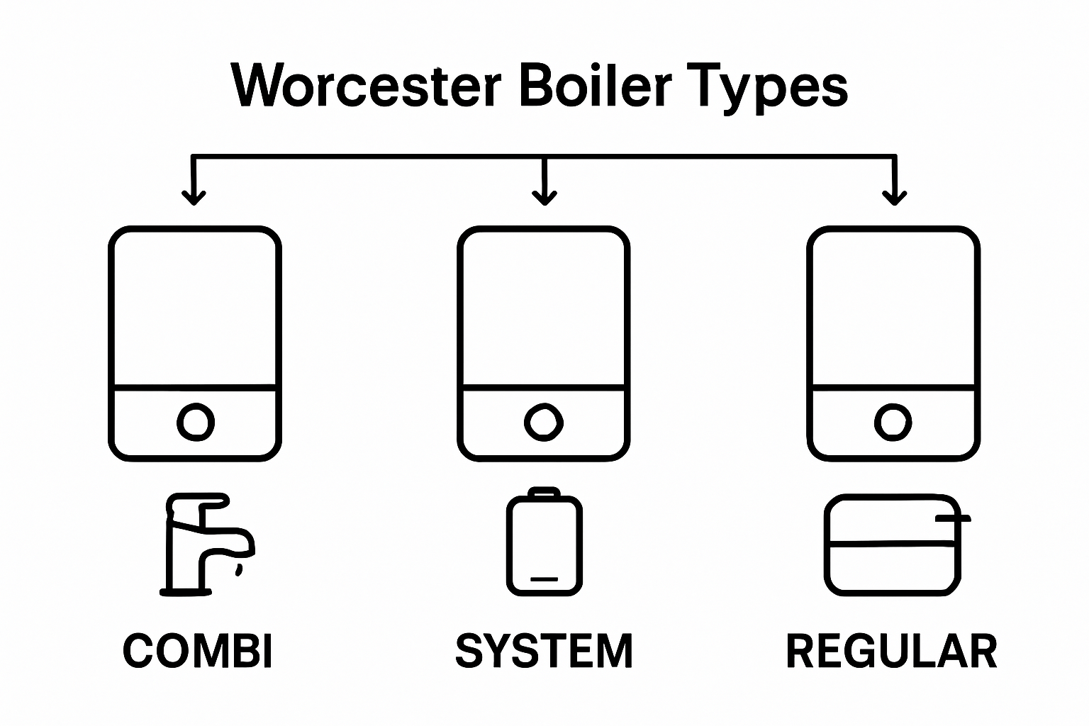 Worcester boiler types comparison icons
