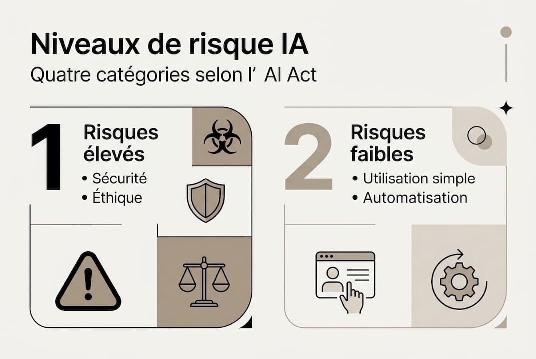Infographie : les différents niveaux de risque selon l’IA Act