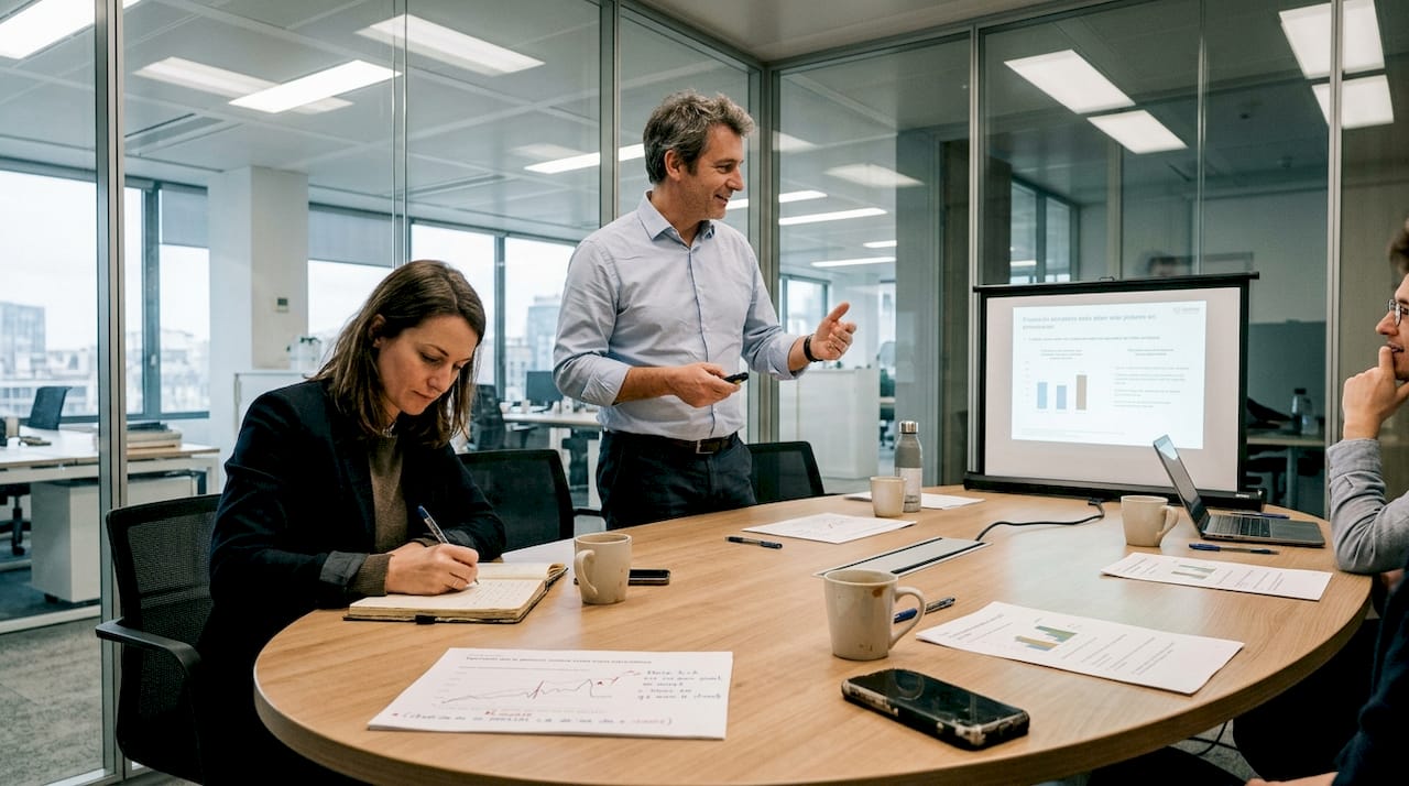 Le manager a présenté le nouveau projet d’intelligence artificielle lors de la réunion.