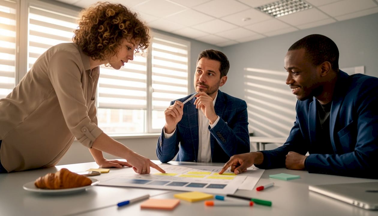 L’équipe échange activement sur les différentes applications de l’IA dans le domaine du marketing.