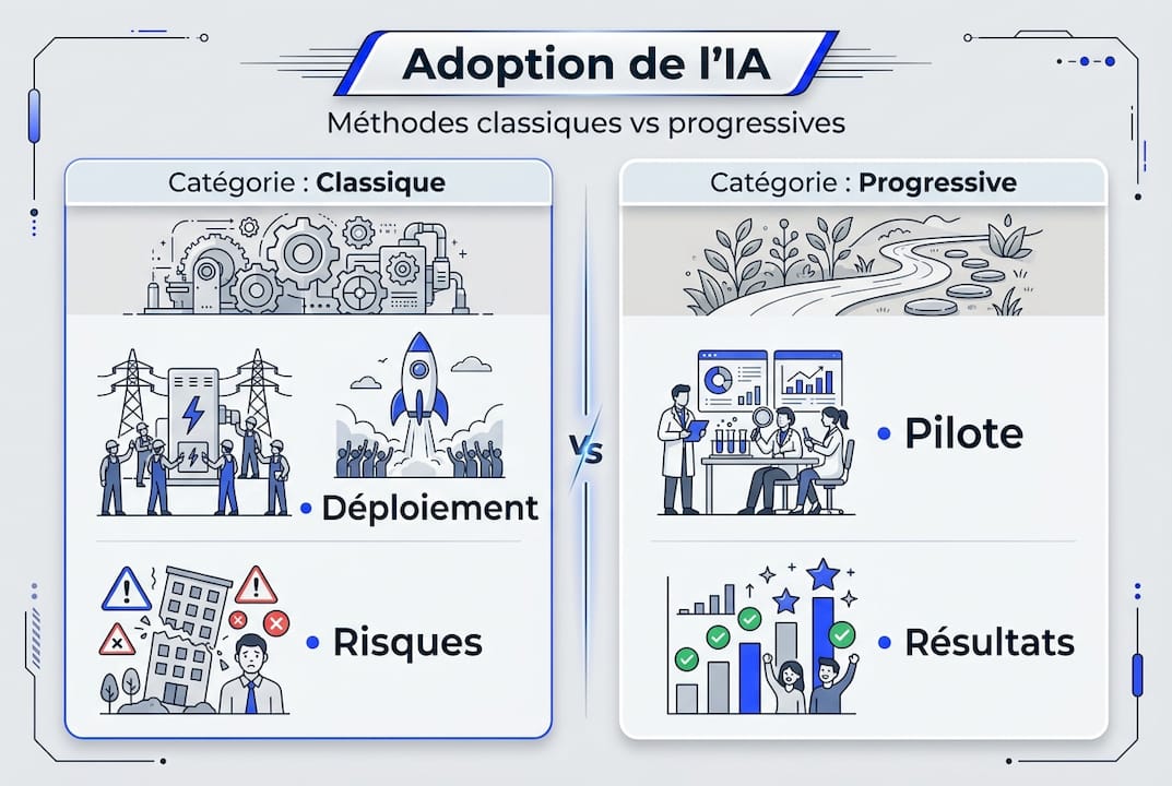 Infographie : les différentes approches pour intégrer l’IA