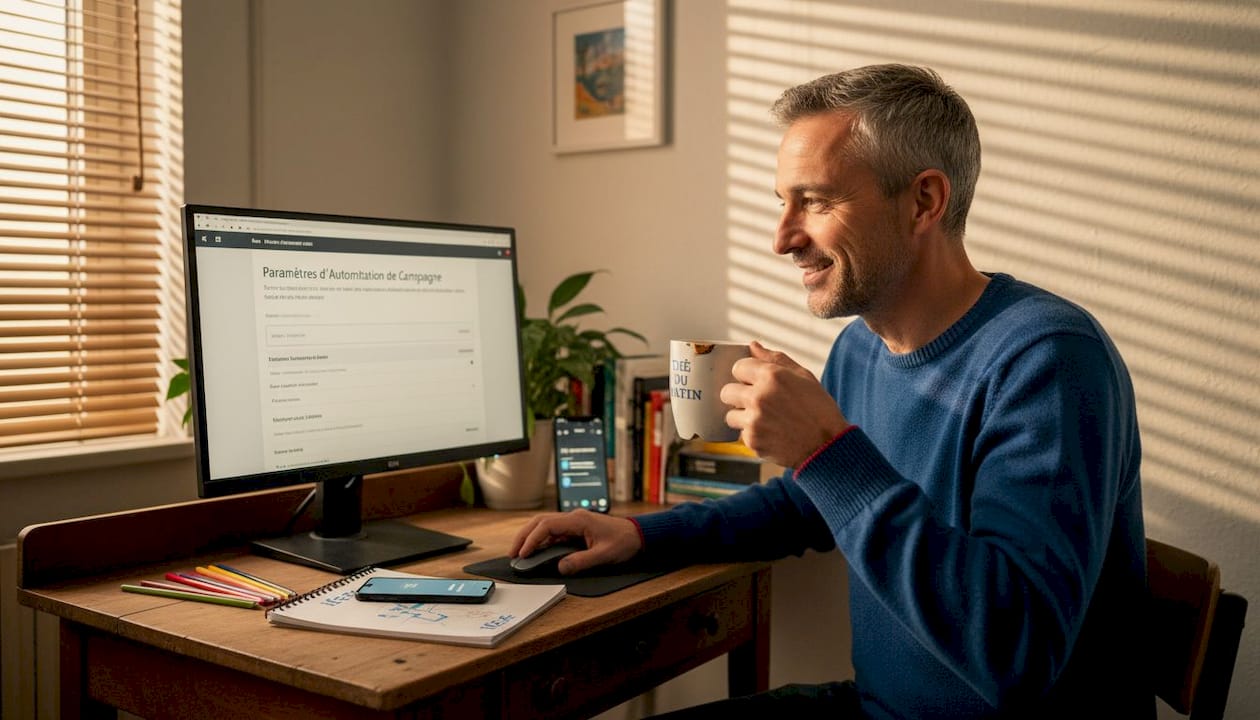 Un homme partage son avis sur l’automatisation de son espace de travail à domicile