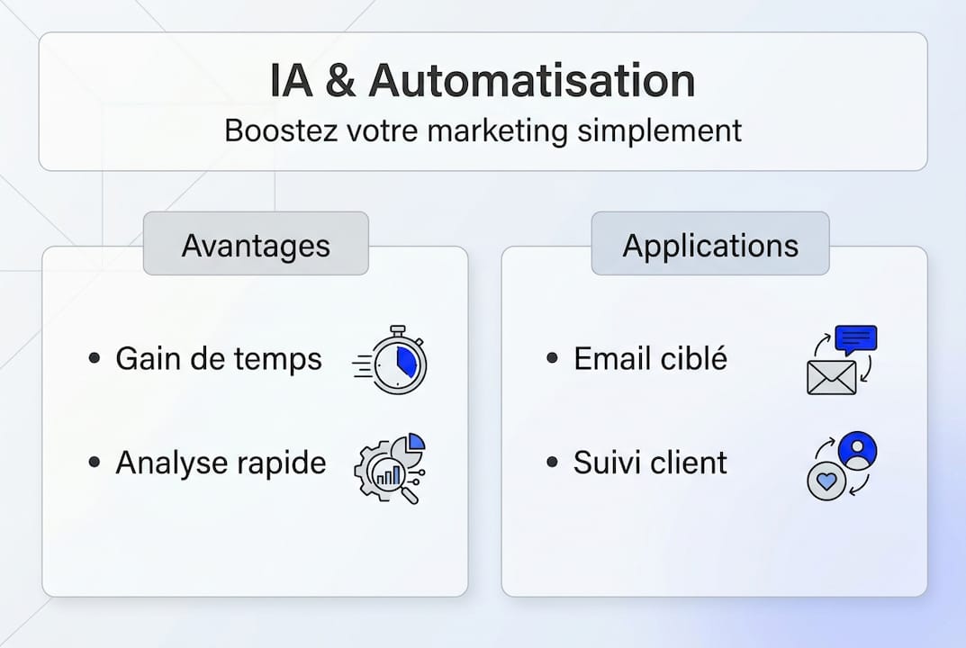 Découvrez en un coup d’œil comment l’intelligence artificielle révolutionne le marketing grâce à l’automatisation : une infographie claire pour comprendre les enjeux et les opportunités.