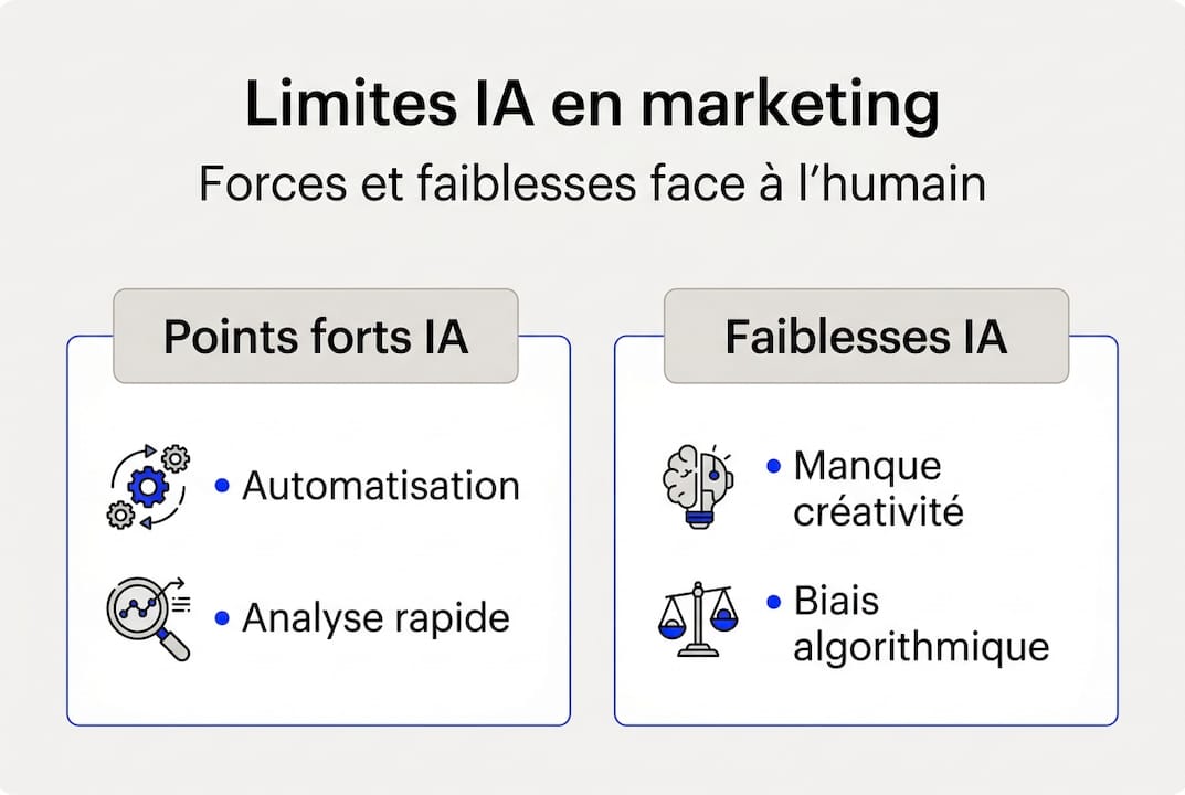 Infographie : atouts et limites de l’intelligence artificielle dans le marketing