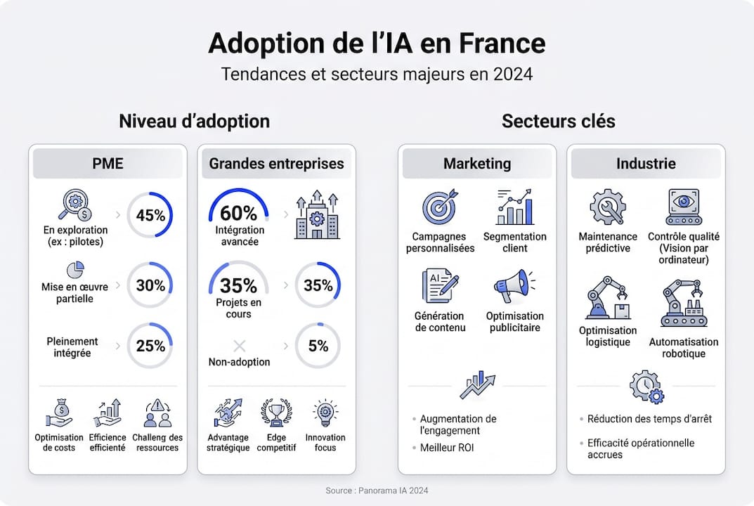 Panorama de l’adoption de l’intelligence artificielle dans les secteurs stratégiques en France