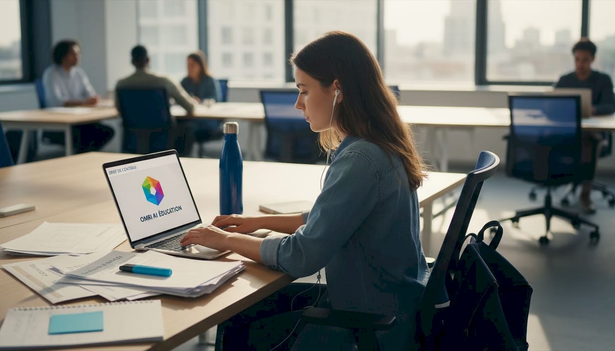 Une jeune stagiaire s’attelle à la préparation d’un brief marketing dédié à l’intelligence artificielle.