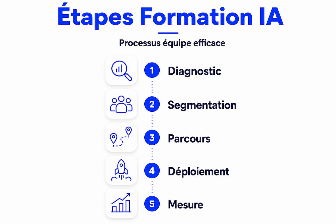Infographie : les grandes étapes pour former votre équipe à l’intelligence artificielle