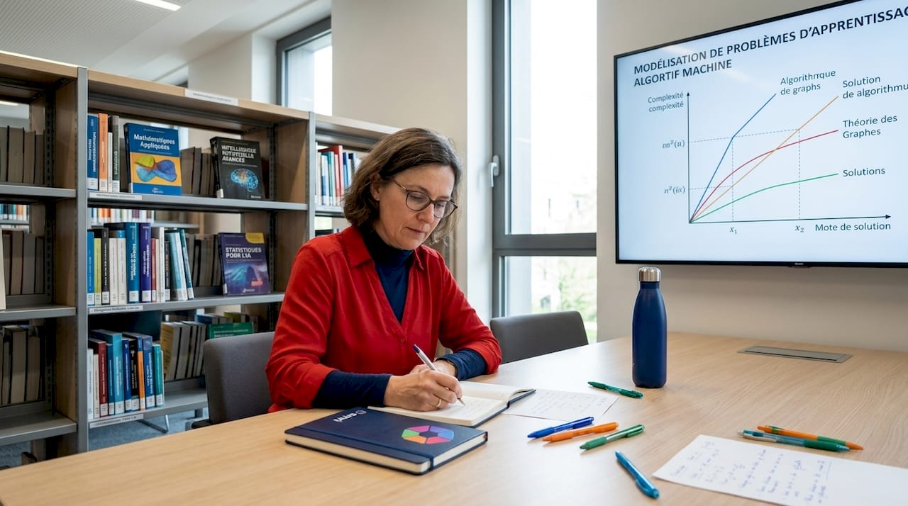 Un chercheur universitaire examine en détail la résolution d’un problème mathématique par l’intelligence artificielle.