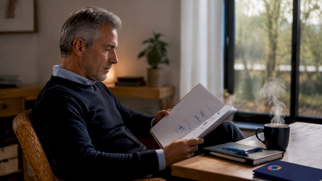 Un homme passe en revue ses compétences professionnelles