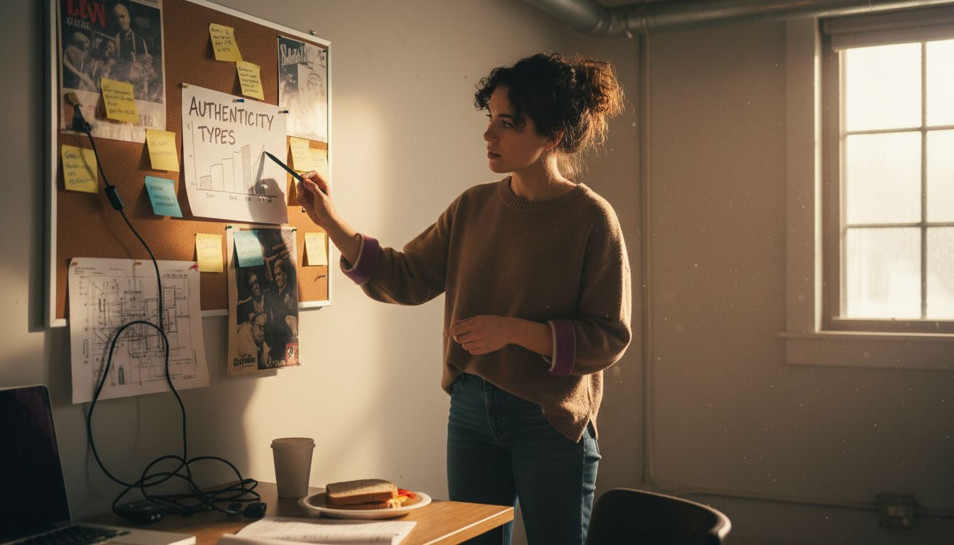 Entrepreneur studying authenticity types chart