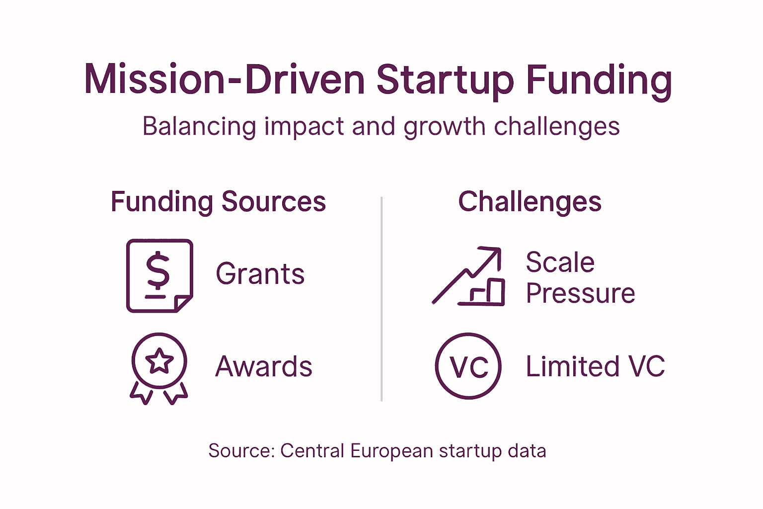Infographic on mission-driven startup funding sources