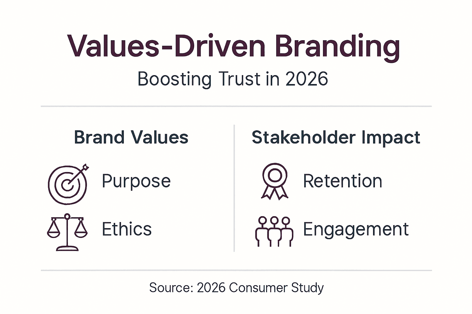 Infographic of values-driven branding framework