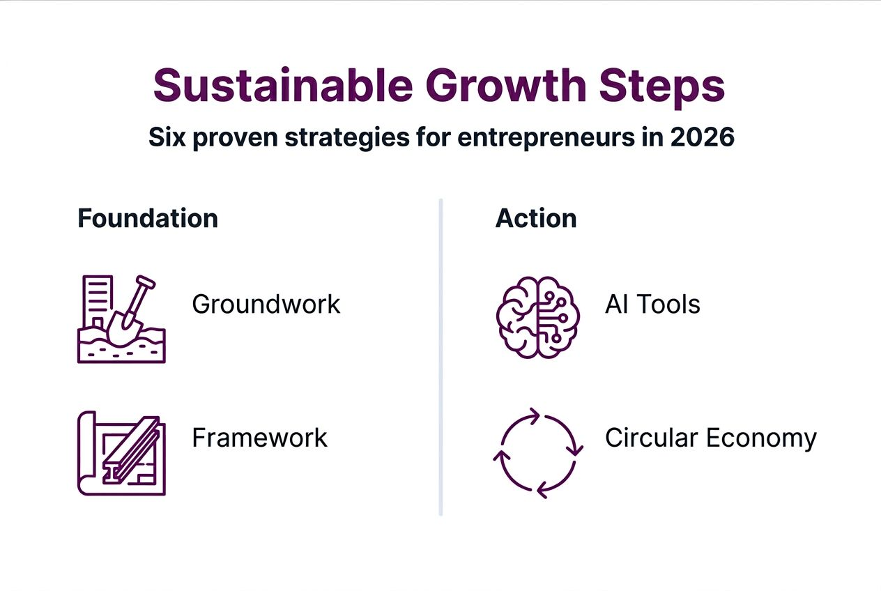 Infographic outlining sustainable growth steps