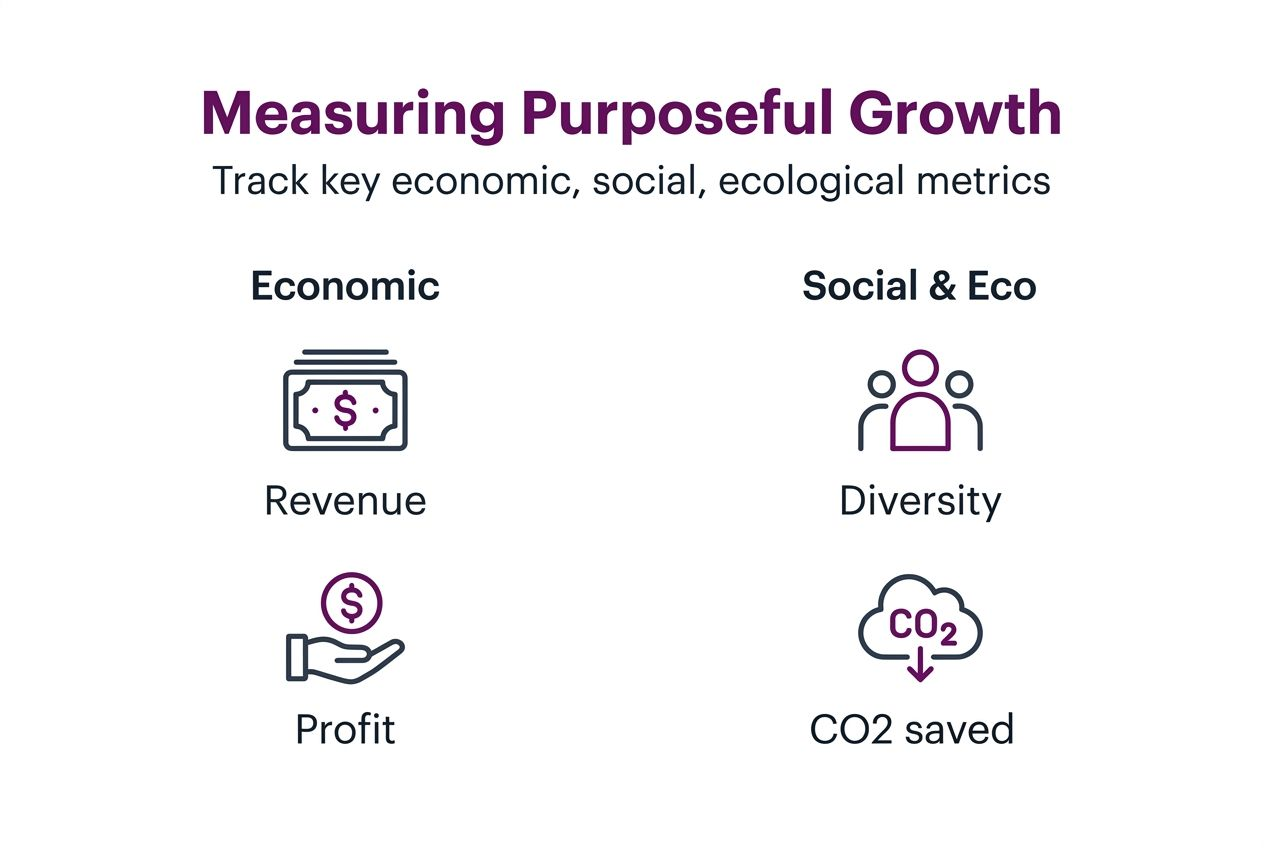 Infographic of key purposeful growth metrics