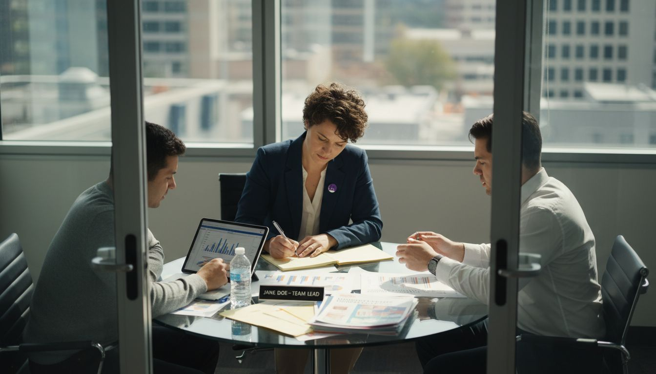 Small team discussing customer loyalty insights