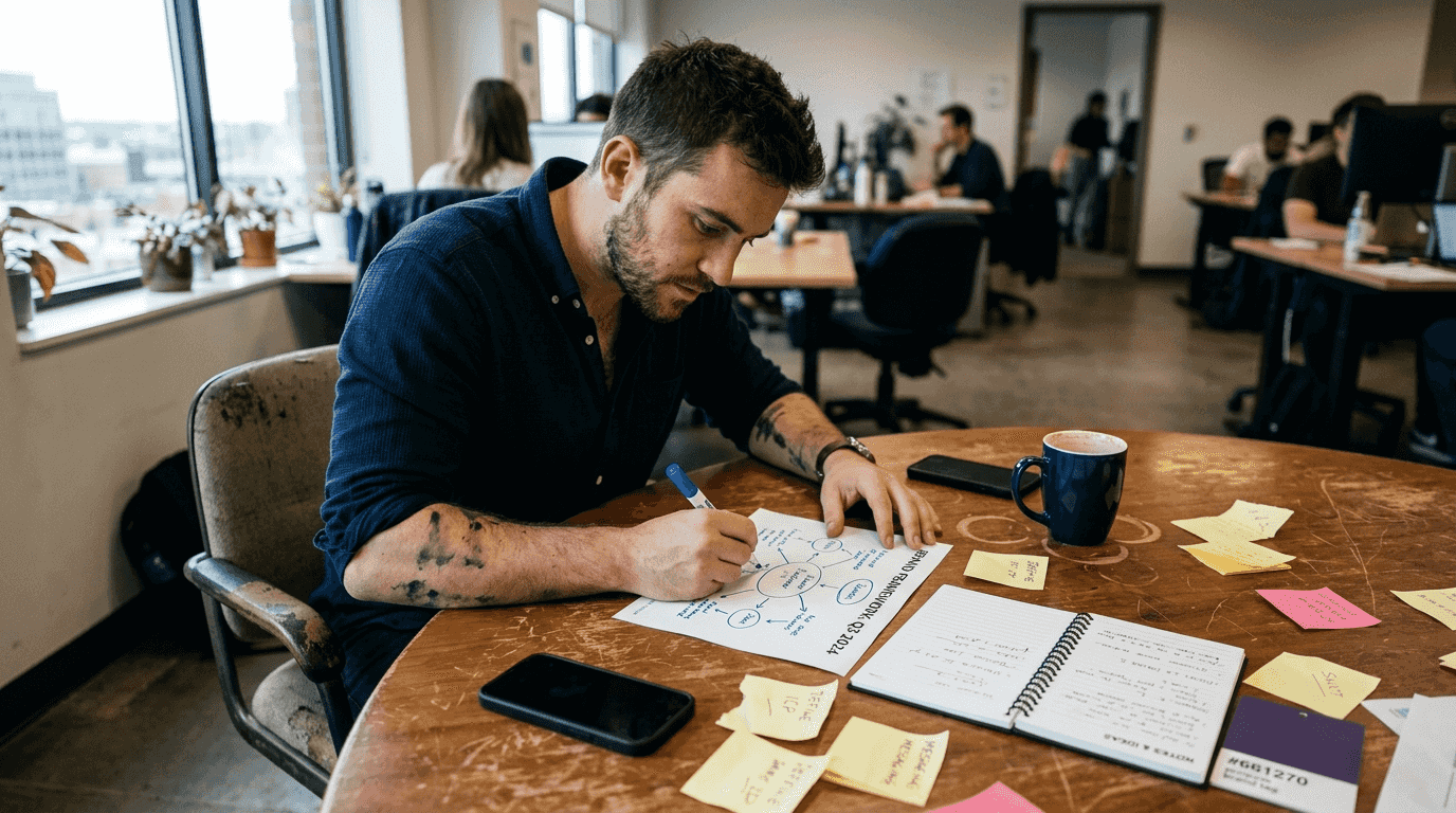 Entrepreneur marking brand framework printout