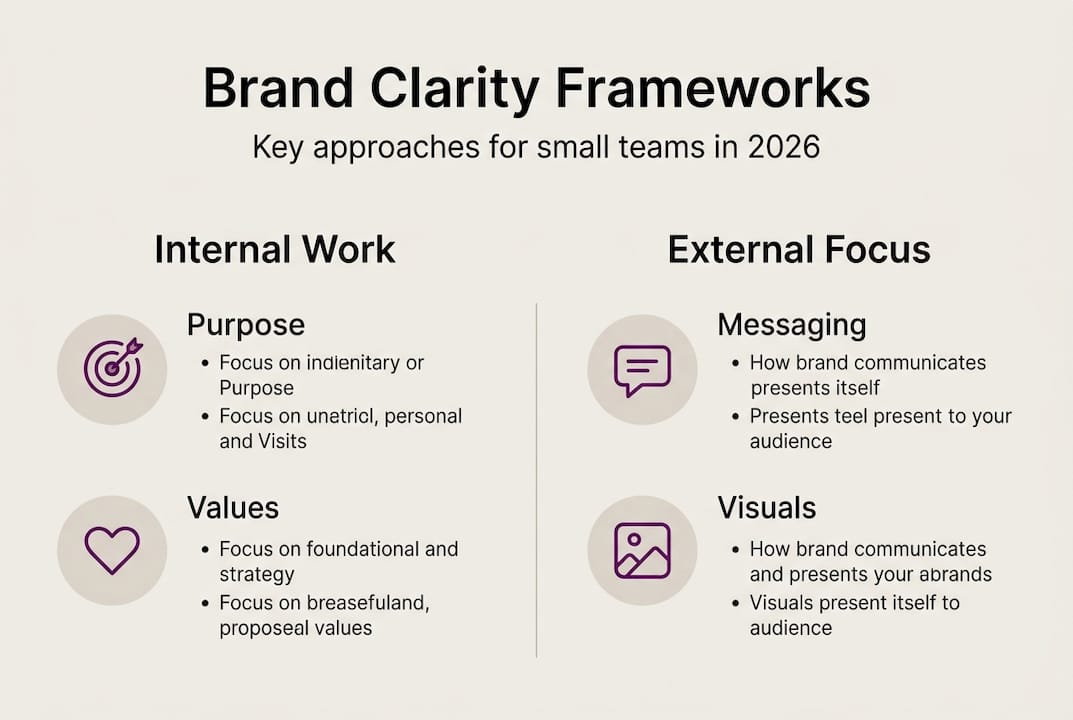 Infographic summarizing brand clarity frameworks