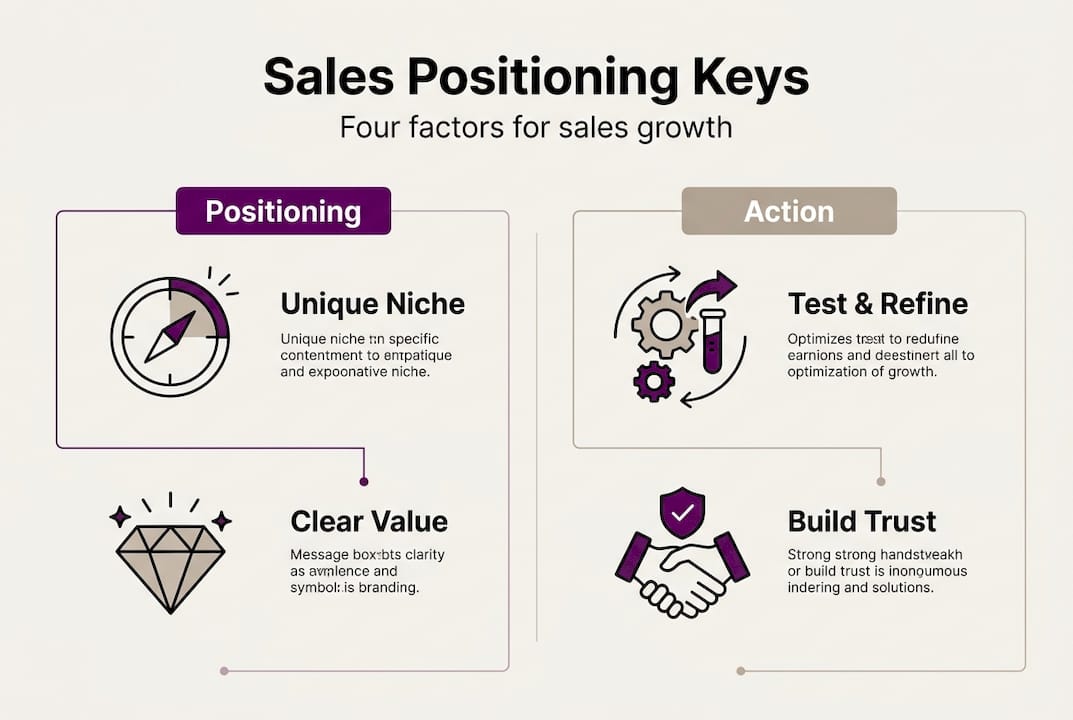 Infographic showing four keys to sales positioning