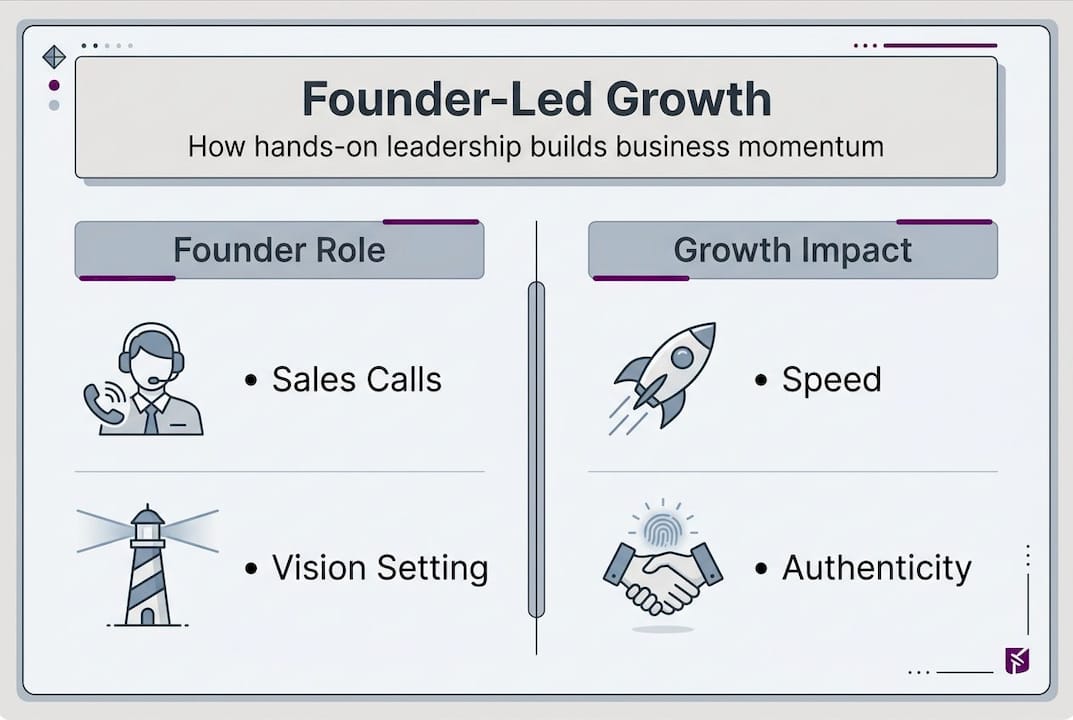 Infographic founder strategy with role and impact