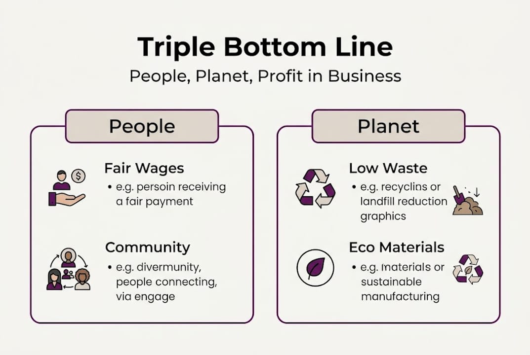 Infographic triple bottom line summary