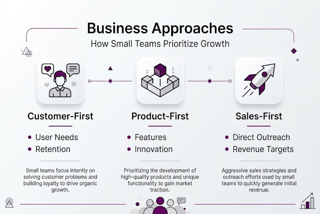 Infographic comparing business team approaches